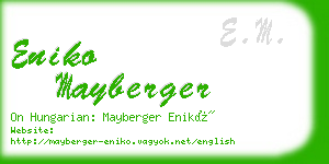 eniko mayberger business card